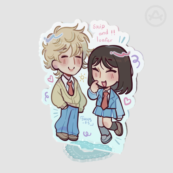 Skip and loafer standee