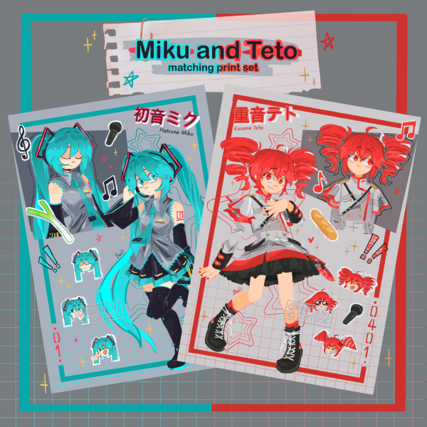 Miku and Teto🎶 matching prints