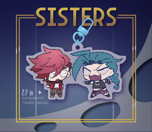 Arcane Vi and Jinx Acrylic keychain