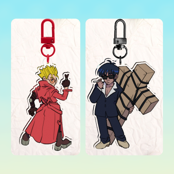 Vash + Wolfwood || Clear Keychain set