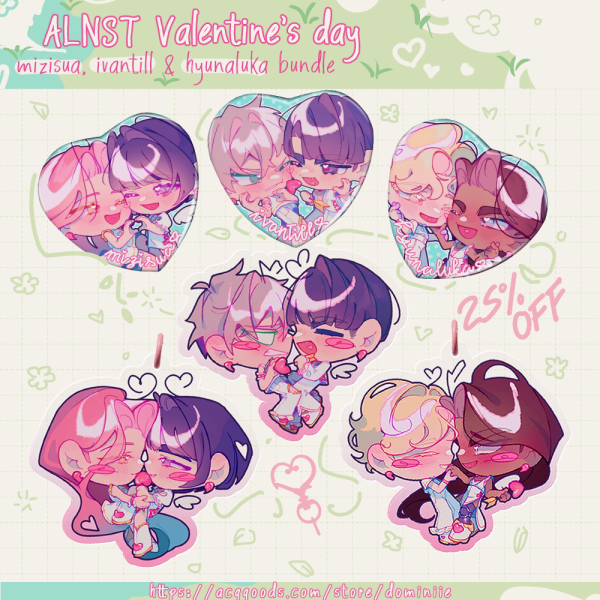 ALNST VDay Bundle - Heart badges + 6cm keychains
