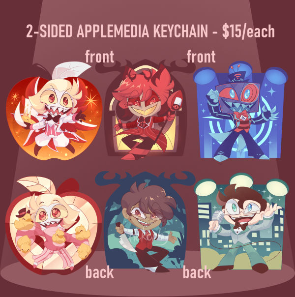 2-Sided AppleMedia Keychain