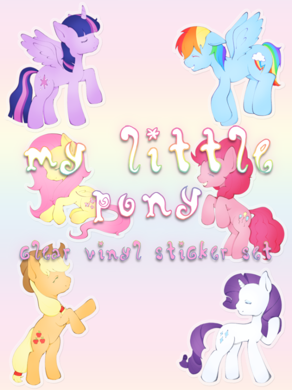 My Little Pony Mane 6 Clear Vinyl Sticker Set