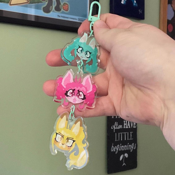 Triple Baka Acrylic Keychain Charm/Hatsune miku/Kasane Teto/ Akita Neru