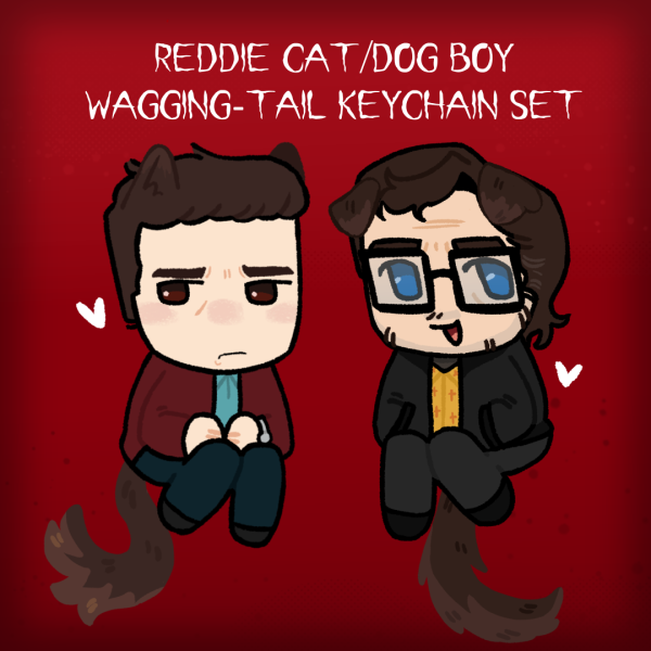Reddie Cat/Dog boy keychain set!