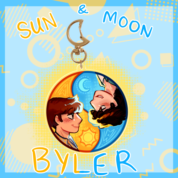 Byler Sun & Moon Reversible Acrylic Keychain