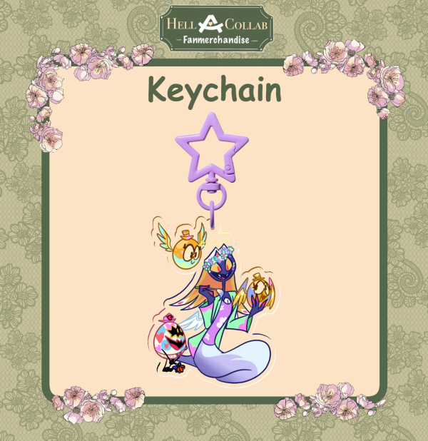 Hellaverse Spring Collab - Pentious & Eggs Keychain