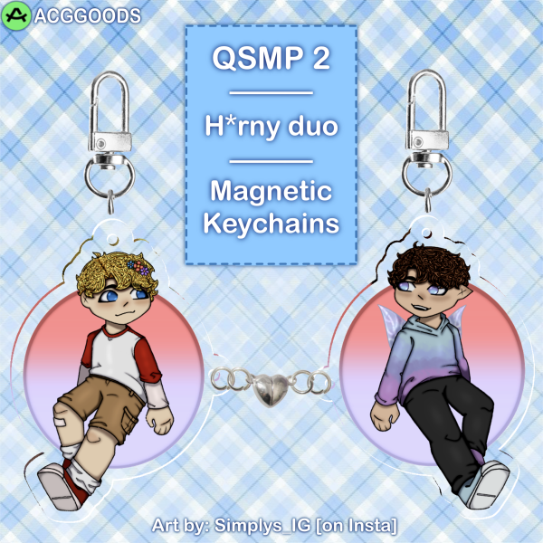 H*rny duo Tommyinnit & Wichtiger Magnet Keychains