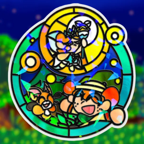Isaac and the Firefly Queen Stained glass Sticker