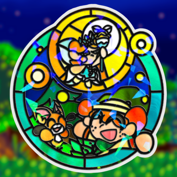 Isaac and the Firefly Queen Stained glass Sticker