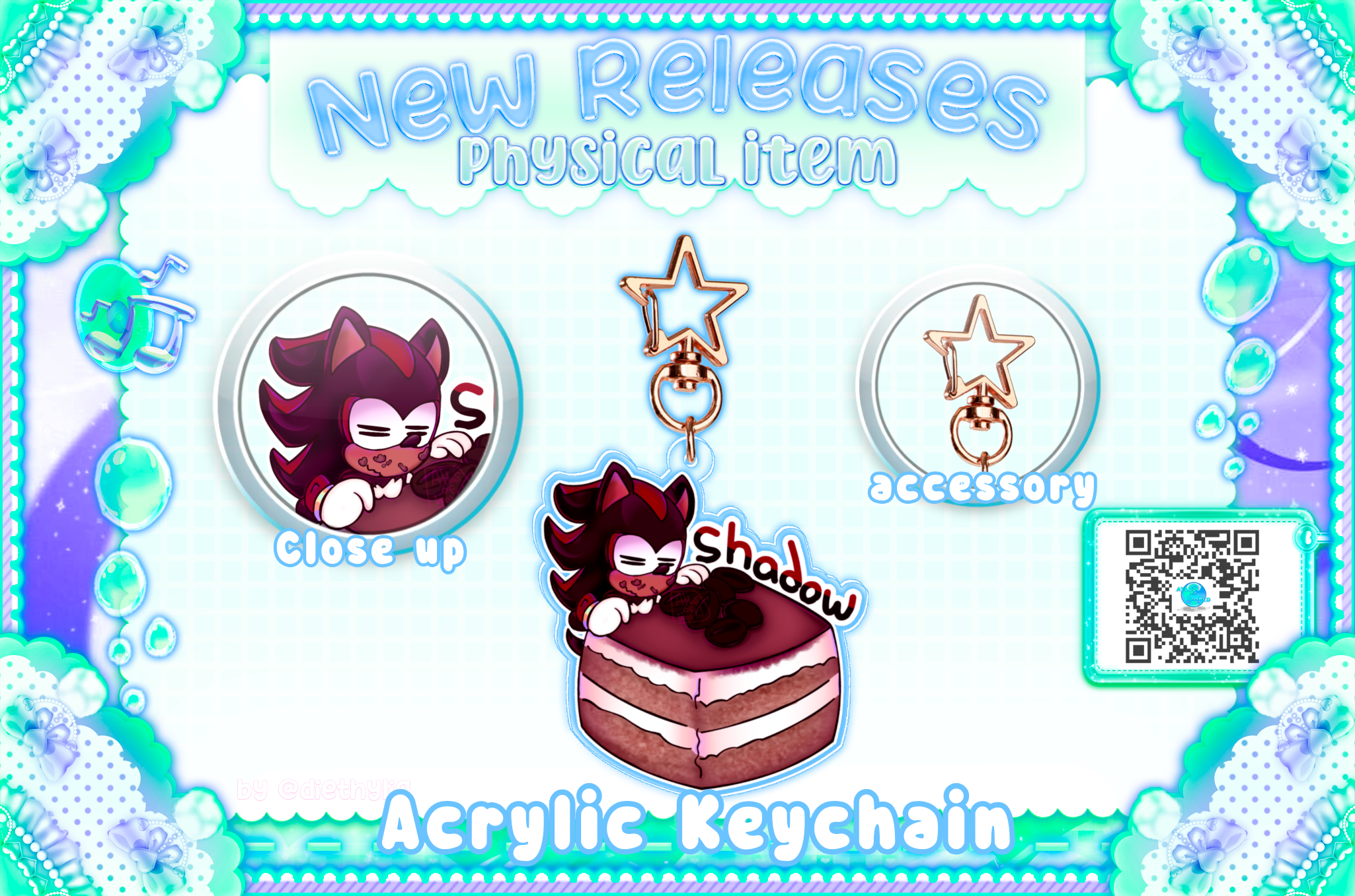 Shadow the hedgehog / Sweet mobians Acrylic Keychain