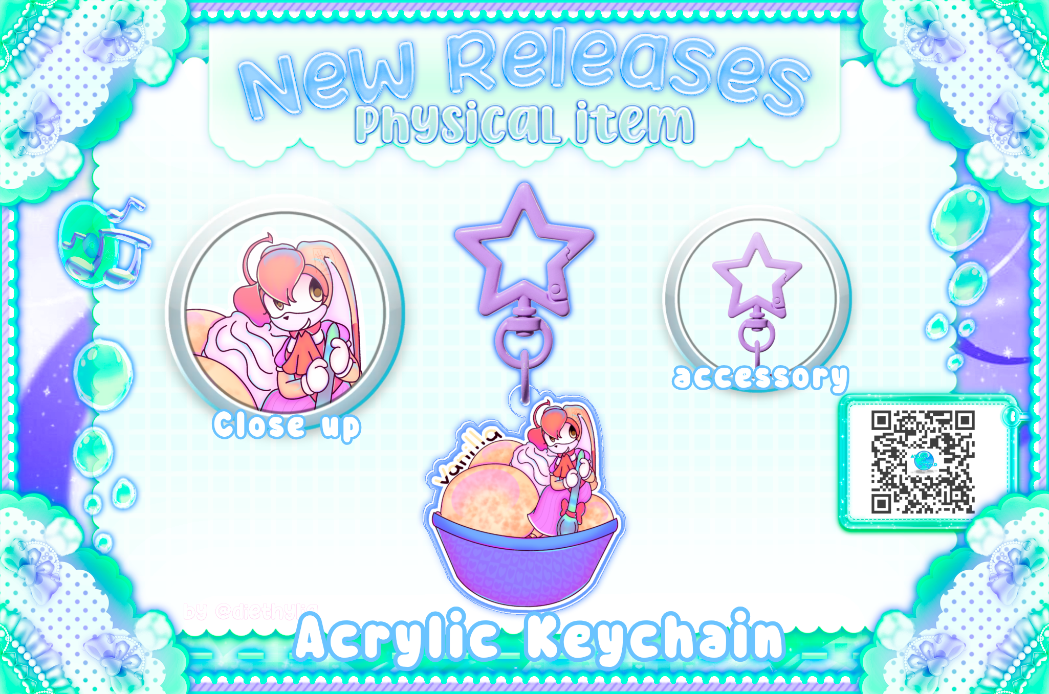 Vanilla the rabbit / Sweet mobians Acrylic Keychain