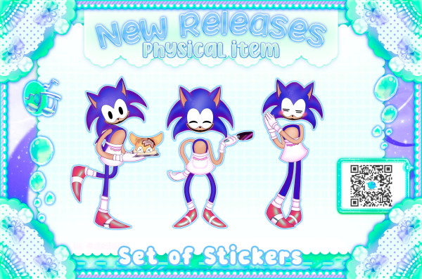 Rewrite sonic /  3 Stickers set 