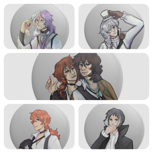 Bungo Stray Dogs Pinback Button Set
