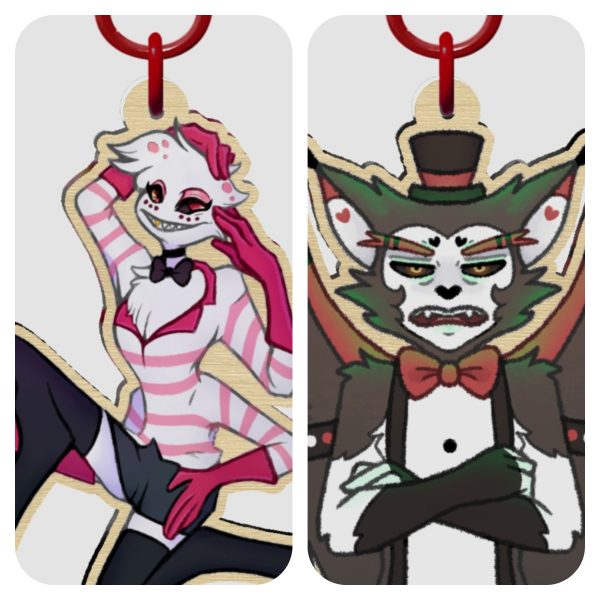 Huskerdust Wooden Keychain Charm Set