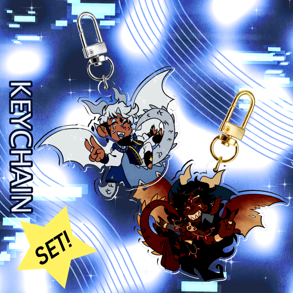 ✦ Bahamut & Tiamat Acrylic Keychain [ SET ]
