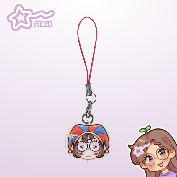 Pomni ᯓ★ Glitter Acrylic Phonecharm