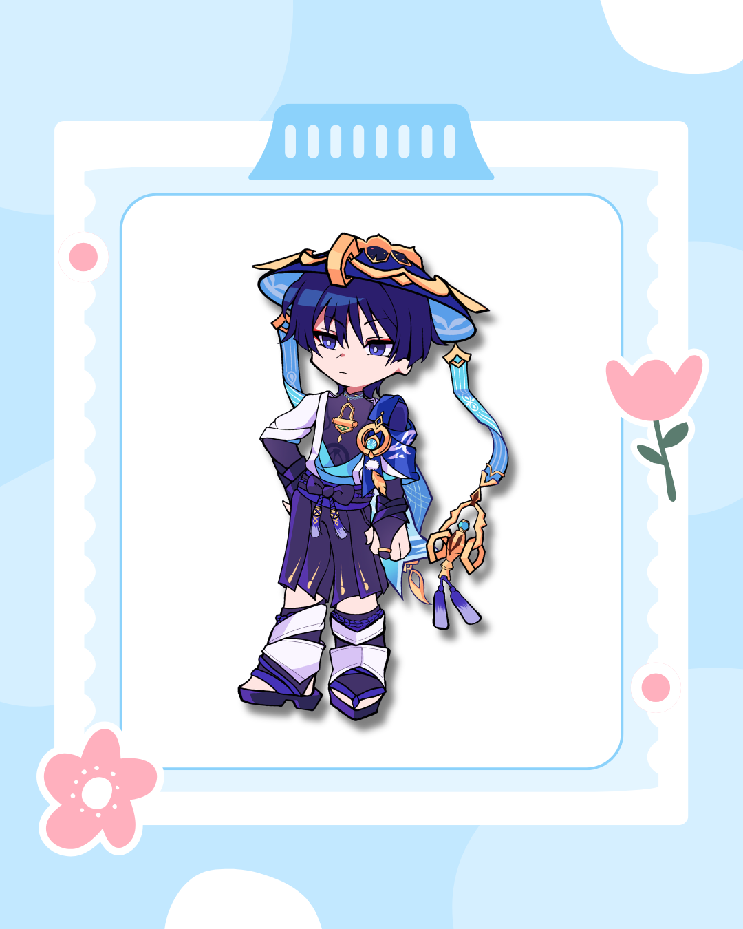 Wanderer/Scaramouche Epoxy Clear Acrylic Keychains