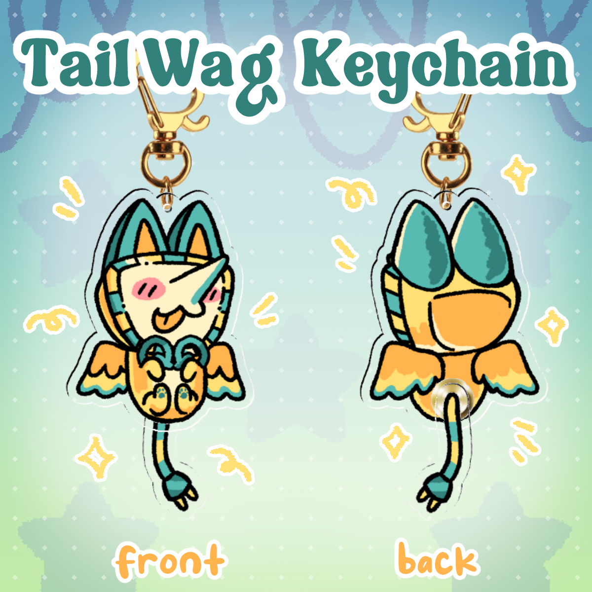Sphinx Tenna Tail Wag Keychain - [Deltarune]