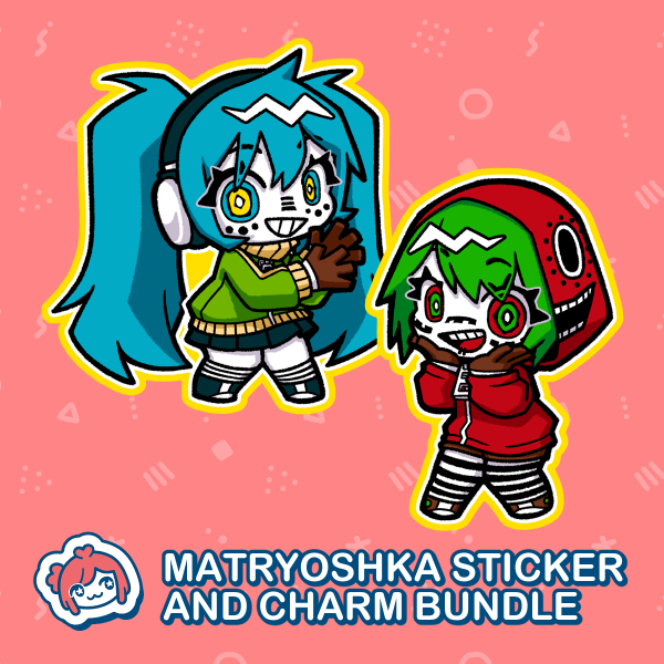 [ Vocaloid ] Matryoshka Miku and Gumi Sticker and Charm Bundle