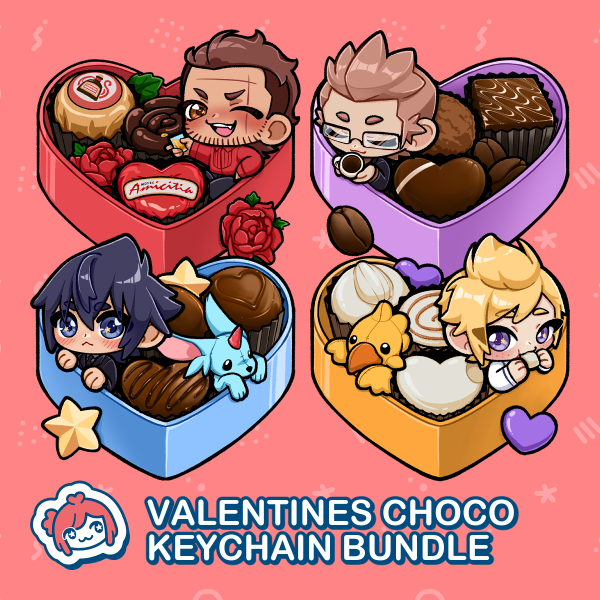 [ FFXV ] Valentines Chocolate Keychain Bundle