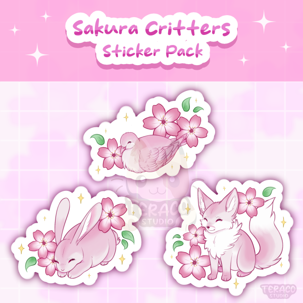 Sakura Critters [3 Sticker Pack]