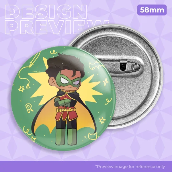 Robin (Damian) Button Pin
