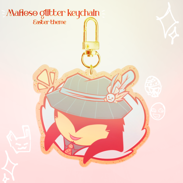 Easter Mafioso - Roblox glitter keychain