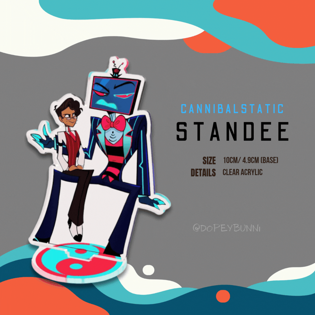 Human Alastor and Vox Cannibalstatic Standee || 10cm by Dopey