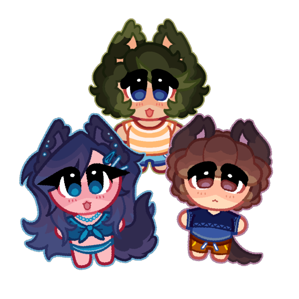 Werewolf Trio Phone Charm Style Keychain Bundle