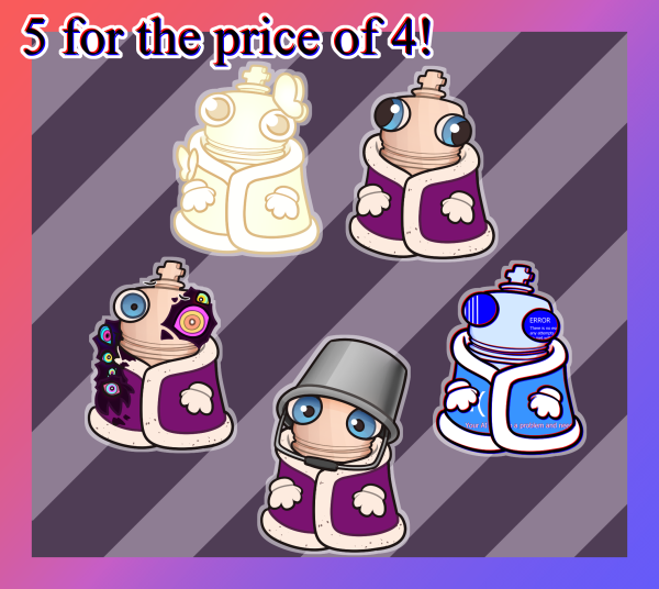 Cute Kinger Die Cut Sticker Set!