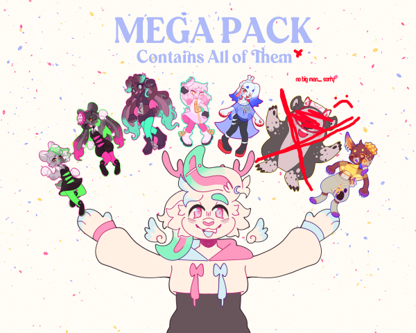 Bunny MEGA PACK Colored Edge Die Cut Stickers