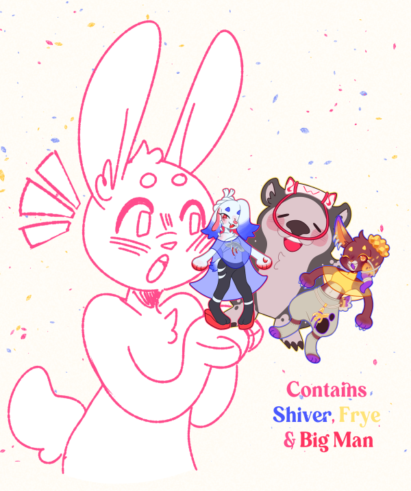 Bunny Deep Cut Colored Edge Die Cut Stickers