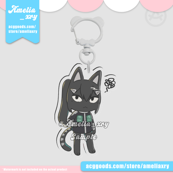 Mina Cat Chibi Clear Acrylic Keychain