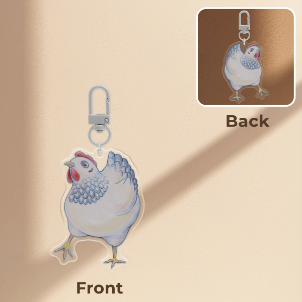 Sussex Chicken Epoxy Clear Acrylic Keychains