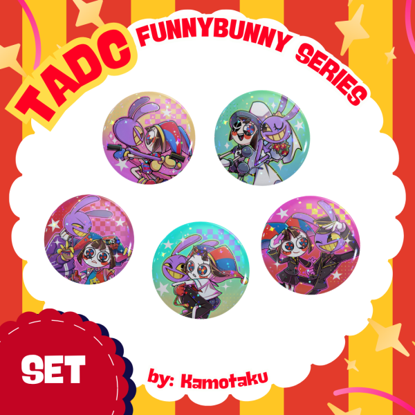 [Holo Star Button Pin] Funnybunny Series - SET