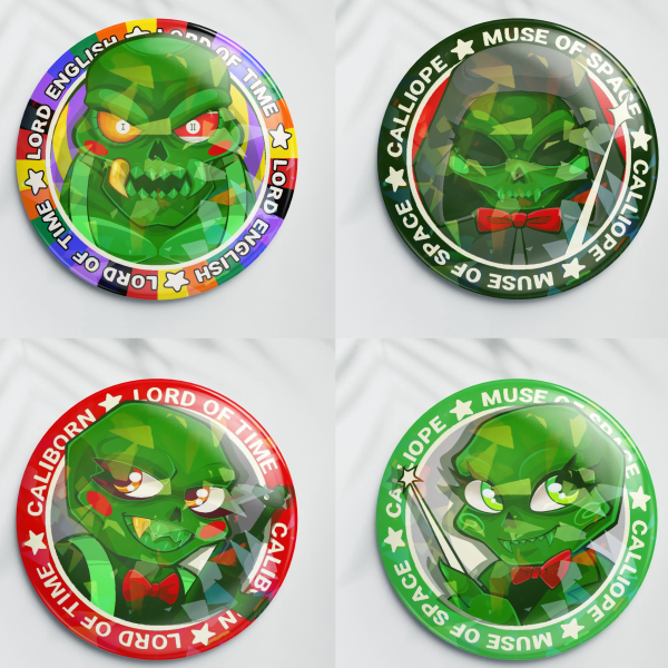 Cherubs Holographic Button Pin Set