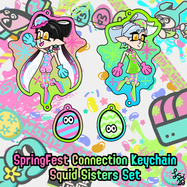 SpingFest Connection Keychain Squid Sisters Set