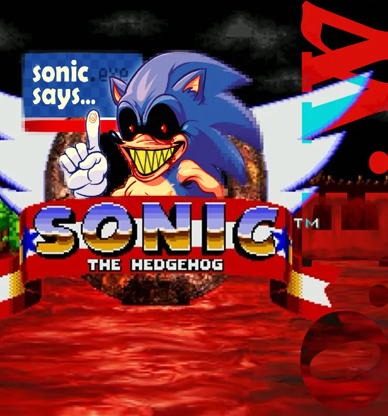 Creepypasta – Sonic.exe Acrylic Keychain by o0e3w - ACGGOODS