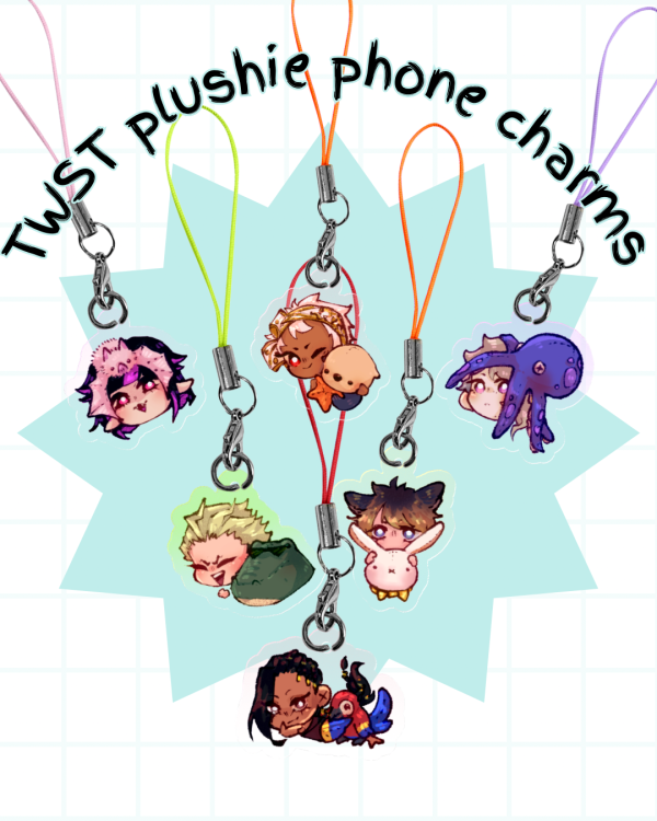 TWST plushie phone charms