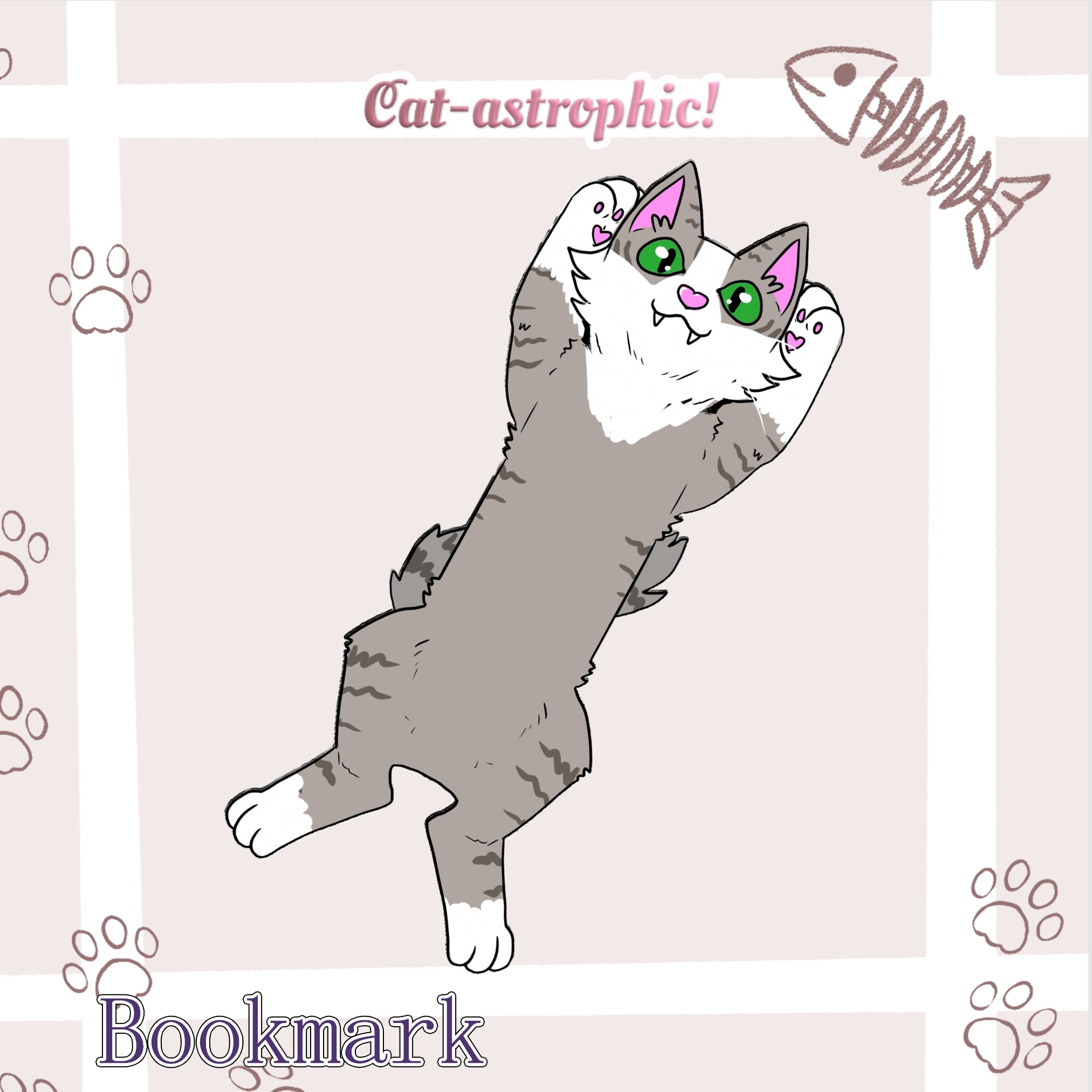 Gray/White Tabby Cat Bookmark