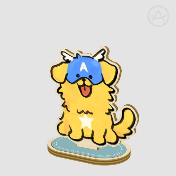 Cap Puppy - Mini Desk Mate (Wooden)