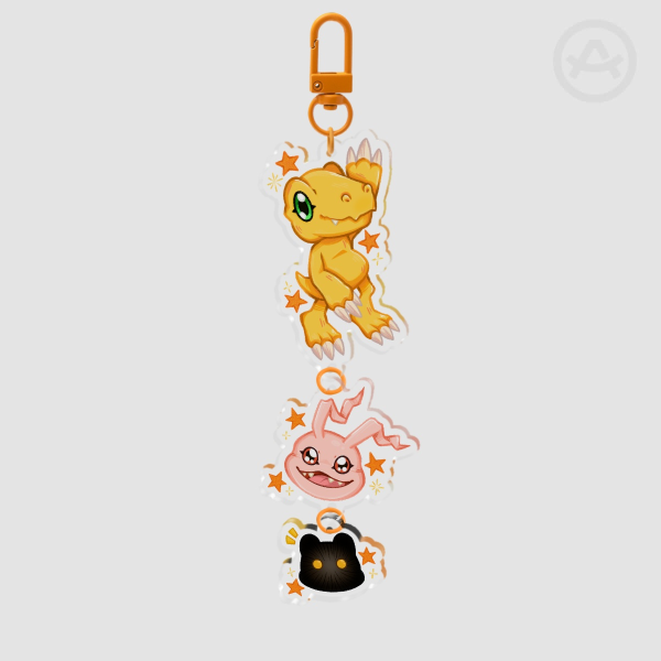Digimon Agumon Evolution Keychain