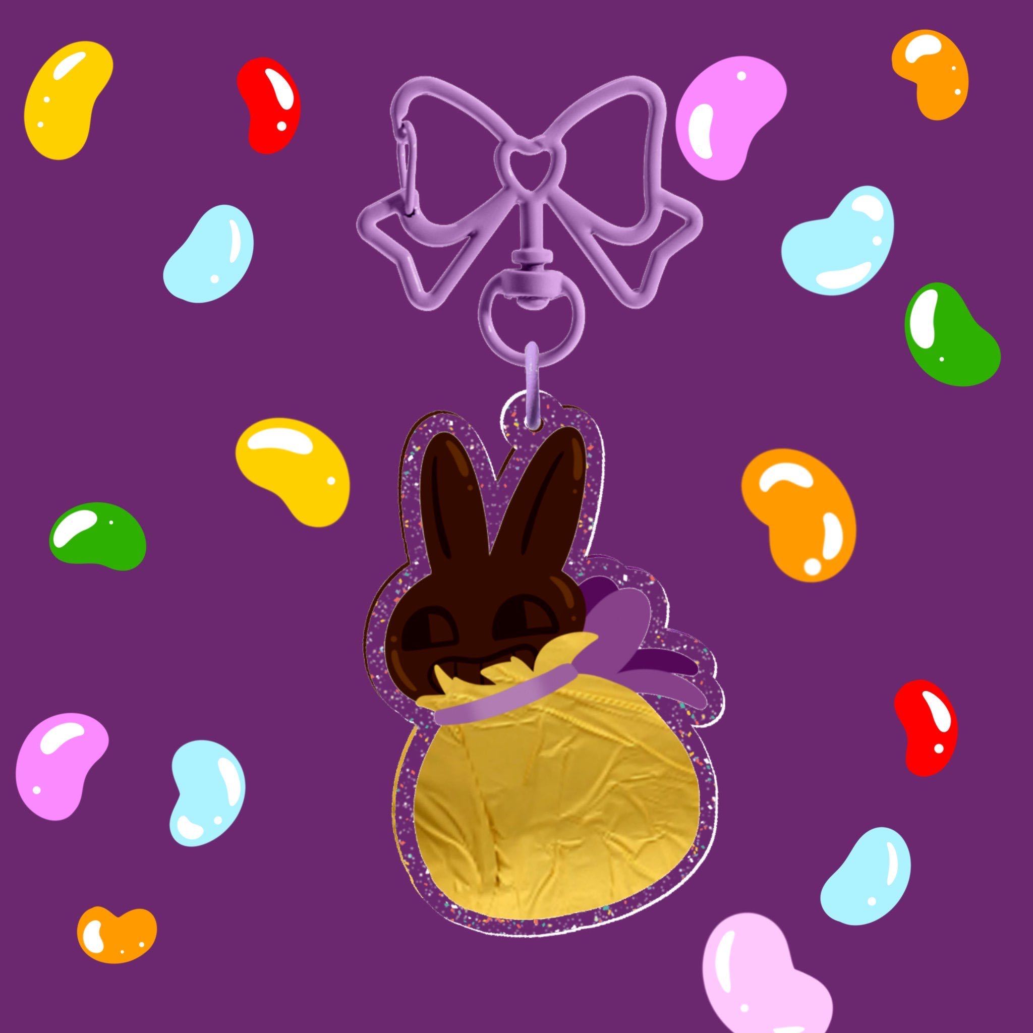 Jax Chocolate Bunny Glitter Acrylic Keychains
