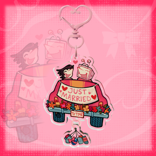 Spamtenna “Just Married” Connecting Acrylic Keychain