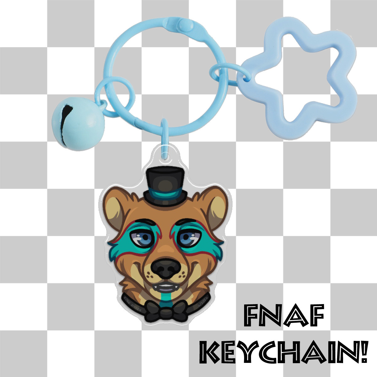3D Glamrock Freddy Bell Keychain