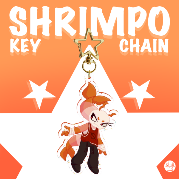 Shrimpo Glitter Keychains