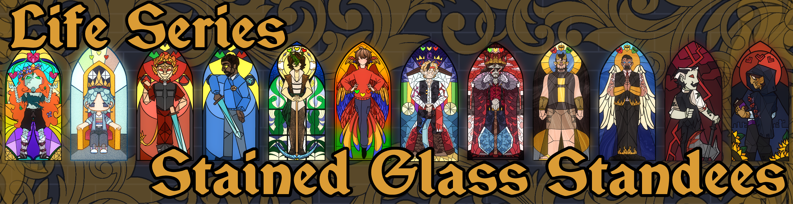 Life Series Stained Glass Standees