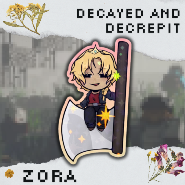 Decayed and Decrepit Zora Die Cut Stickers