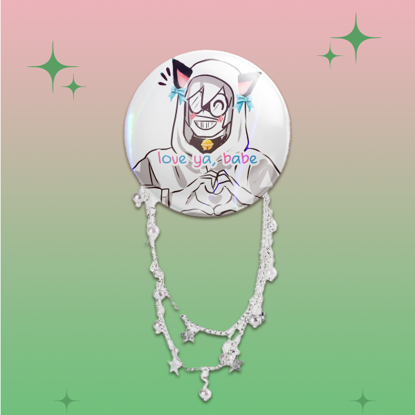 Ticci Toby Round Badge With Chains